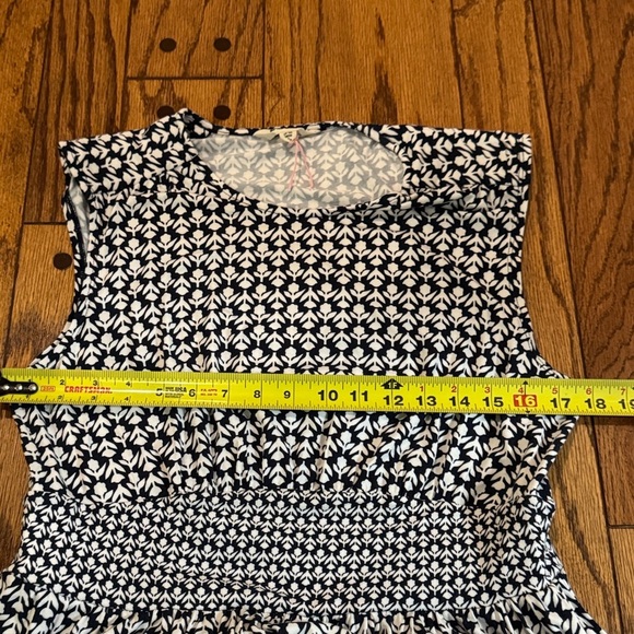 Boden Thea Sleeveless Midi Dress Blue and White Tulip Print Size 12 - Picture 9 of 10